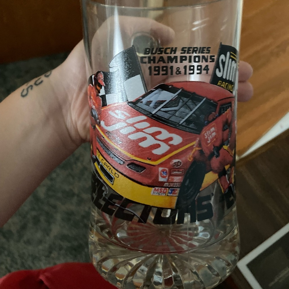 NASCAR Racing Glass Mug Ft. Dale Earnhardt